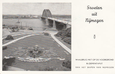 NIJMEGEN - Waalbrug met Bloementapijt van het Wapen van Nijmegen
