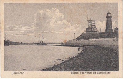 IJMUIDEN - Buiten-Vuurtoren en Semaphore