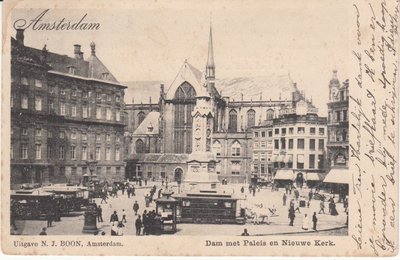AMSTERDAM - Dam met Paleis en Nieuwe Kerk