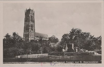 ZALTBOMMEL - Fontein met St. Maartenstoren