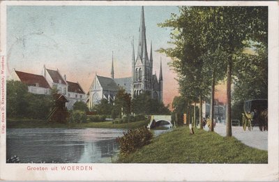 WOERDEN - Stadsgezicht, groeten uit Woerden