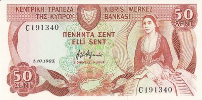 CYPRUS - P.49a - 50 Cents 1983 UNC