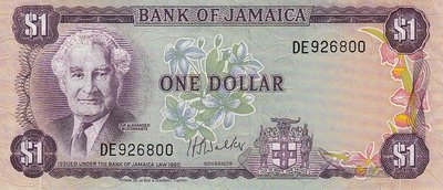 JAMAICA P.59b - 1 Dollar ND 1976 VF