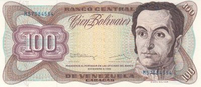 VENEZUELA P.66e - 100 Bolivares 1992 UNC