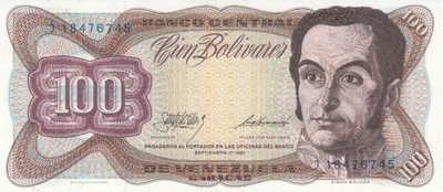 VENEZUELA P.55g - 100 Bolivares 1981 AU
