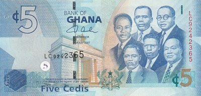 GHANA P.38a - 5 Cedis 2007 UNC