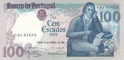 PORTUGAL P.178c - 100 Escudos 1984 UNC