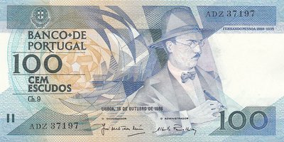 PORTUGAL P.179a - 100 Escudos 1986 UNC