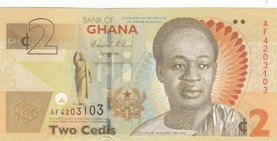 GHANA P.37A - 2 Cedis 2010 UNC