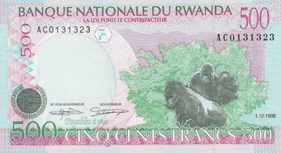 RWANDA P.26a - 500 Francs 1998 UNC