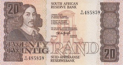 SOUTH AFRICA P.121a - 20 Rand ND 1978-81 UNC