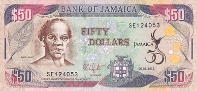 JAMAICA P.89 - 50 Dollars 2012 UNC
