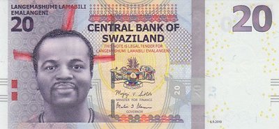 SWAZILAND P.37a - 20 Emalangeni 2010 UNC