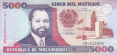 MOZAMBIQUE P.136 - 5000 Meticais 1991 UNC