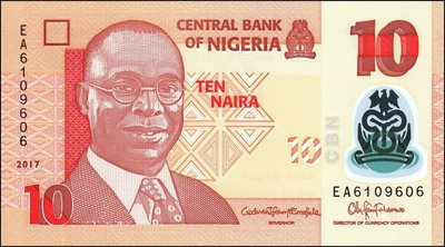 NIGERIA P.39h - 10 Naira 2017 UNC