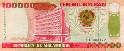 MOZAMBIQUE P.139 - 100.000 Meticais 1993 UNC