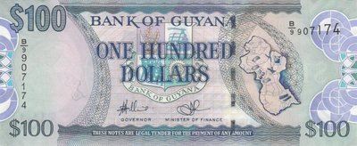 GUYANA P.36b - 100 Dollars 2008 UNC