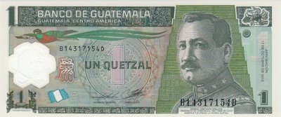 GUATEMALA P.115a - 1 Quetzal 2012 UNC