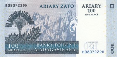 MADAGASCAR P.86a - 100 Ariary 2004 UNC