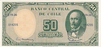 CHILE P.126b - 50 Pesos 1960 UNC