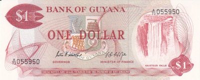 GUYANA P.21d -  1 Dollar ND 1966 UNC