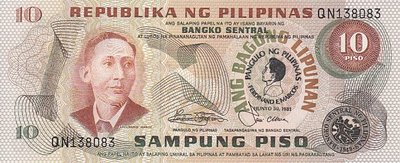 PHILIPPINES P.167a - 10 Piso ND1981 UNC