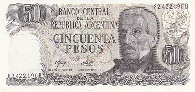 ARGENTINA P.301a - 50 Pesos ND 1976-1978 UNC