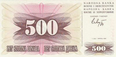 BOSNIA HERCEGOVINA P.14a - 500 Dinara 1992 UNC