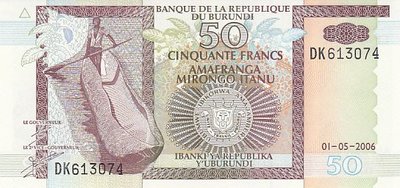 BURUNDI P.36f - 50 Francs 2006 UNC