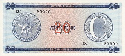 CUBA PFX.23 - 20 Pesos ND 1985 UNC
