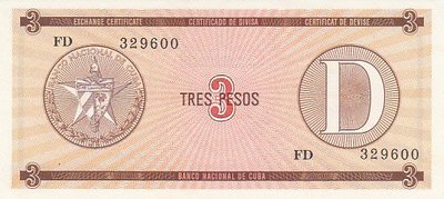 CUBA PFX.33 - 3 Pesos ND 1985 UNC