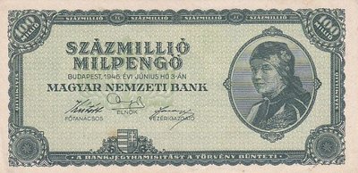 HUNGARY P.130 - 100.000.000 Pengö 1946 AU