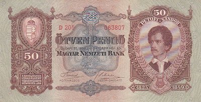 HUNGARY P.99 - 50 Pengö 1932 XF