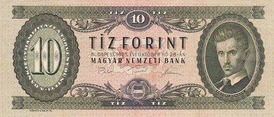 HUNGARY P.168e - 10 Forint 1975 XF