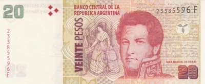 ARGENTINA P.355 - 20 Pesos ND 2015 UNC