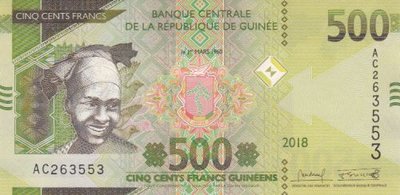 GUINEA P.53a - 500 Francs 2018 UNC