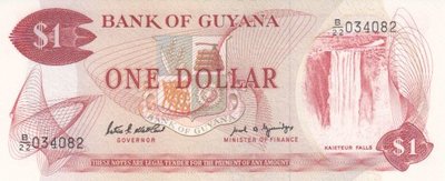 GUYANA P.21f - 1 Dollar ND 1989 UNC