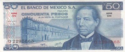 MEXICO P.65b - 50 Pesos 1976 UNC/AU