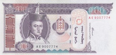 MONGOLIA P.65a - 100 Tugrik 2000 UNC