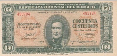 URUGUAY P.34 - 50 Centesimos L.1939 UNC