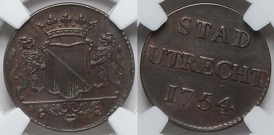 GELDERLAND, Duit 1759 NGC MS 62 BN