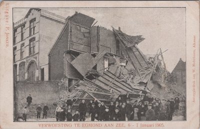 EGMOND AAN ZEE - Verwoesting te Egmond aan Zee, 6 - 7 Januari 1905