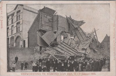 EGMOND AAN ZEE - Verwoesting te Egmond aan Zee, 6 - 7 Januari 1905