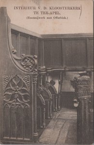 TER APEL - Interieur v. d. Kloosterkerk (Houtsnijwerk met Offerblok)