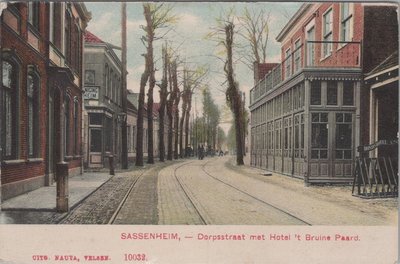 SASSENHEIM - Dorpsstraat met Hotel 't Bruine Paard