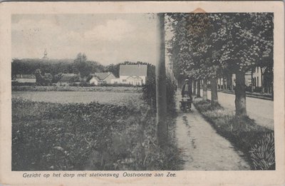 OOSTVOORNE AAN ZEE - Gezicht op het dorp met Stationsweg