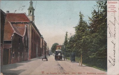 SCHIEDAM - Lange Nieuwstraat met Gymnasium