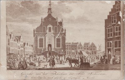 SCHIEDAM - Gezicht van het Raedhuis der Stad Schiedam