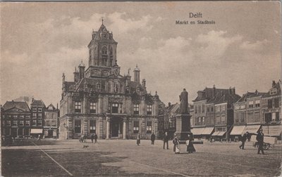 DELFT - Markt en Stadhuis