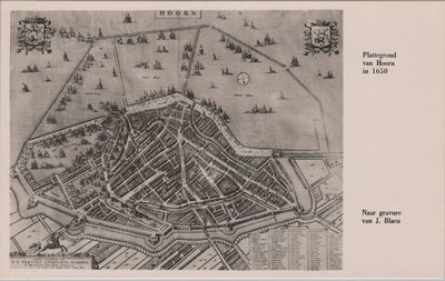 HOORN - Plattegrond van Hoorn in 1650